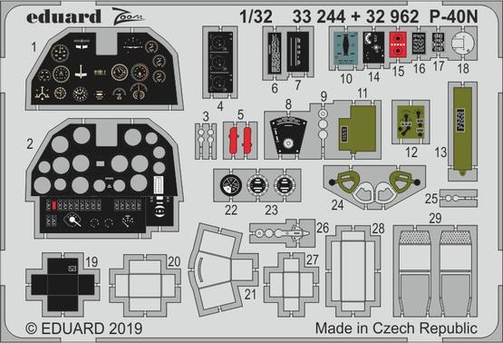 Detailset Curtiss P40N Warhawk Interior (Trumpeter) E32-962