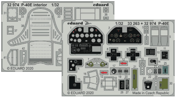 Detailset Curtiss P40E Warhawk Interior (Trumpeter)  E32-974