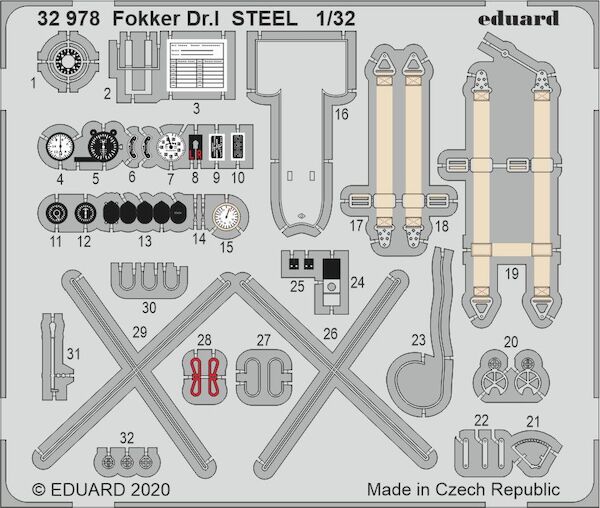 Detailset Fokker Dr1 - Steel - (Meng)  E32-978