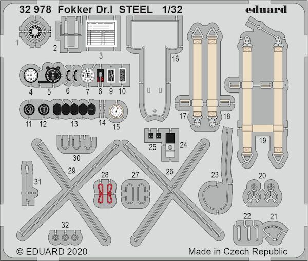 Detailset Fokker Dr1 - Steel - (Meng) E32-978