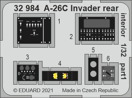 Detail set Douglas A-26C Invader Rear interior (Hobby Boss)  E32-984