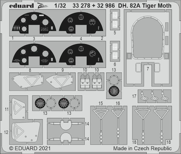 Detail set De Havilland DH82a Tiger Moth (ICM)  E32-986