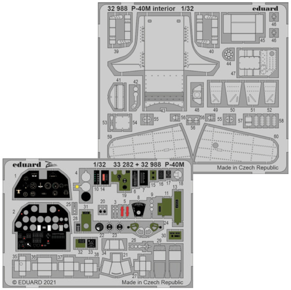 Detail set Curtiss P40M Warhawk Interior (Trumpeter)  E32-988