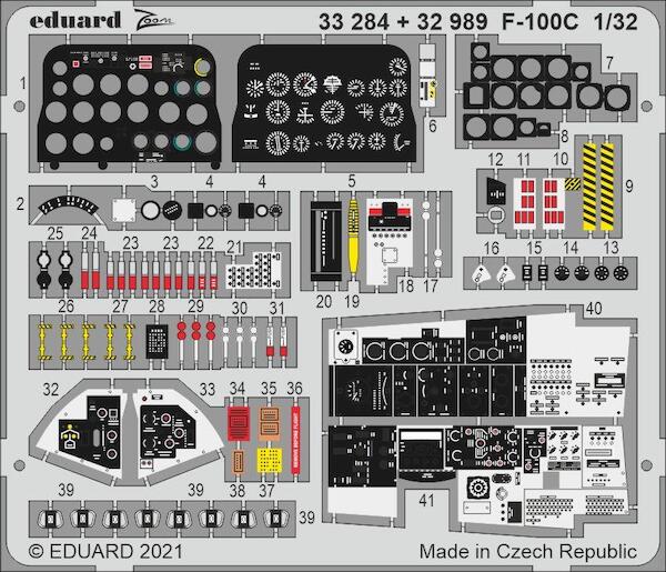 Detailset North American F100C Super Sabre Interior (Trumpeter)  E32-989