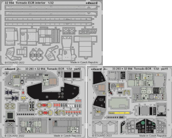 Detailset Tornado ECR Interior (Italeri) E32-994