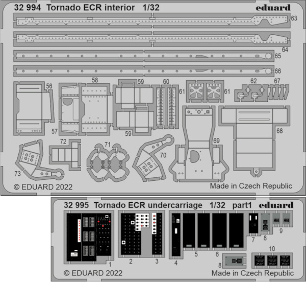 Detailset Tornado ECR Undercarriage (Italeri)  E32-995