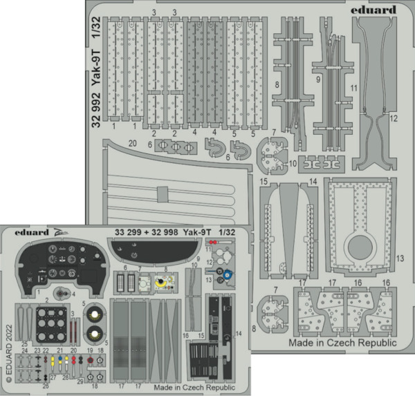 Detailset Yakovlev Yak9T (ICM) E32-998