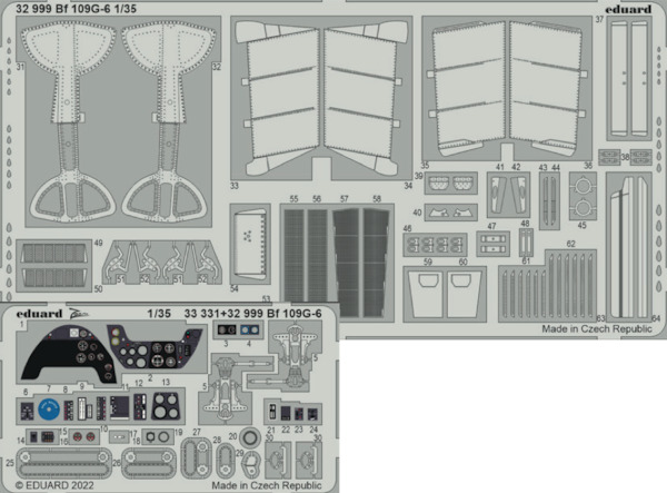 Detailset Messerschmitt BF109G-6 (Border) E32-999