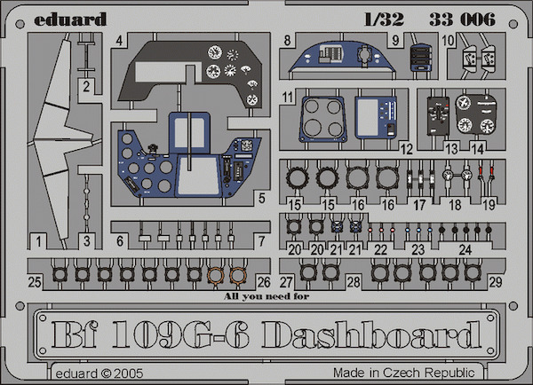 Detailset Dashboard BF109G-6 (Hasegawa)  E33-006