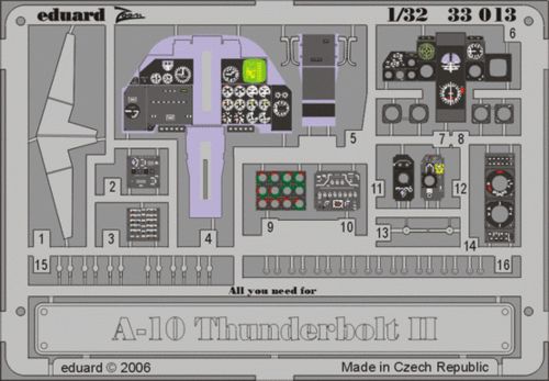 Detailset Dashboard A10A Thunderbolt (Trumpeter)  E33-013