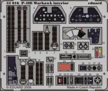 Self Adhesive Detailset Curtiss P40E Warhawk Interior (Hasegawa) E33-016