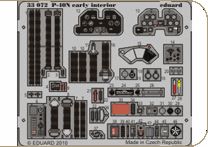 Detailset Curtiss P40N Warhawk Early Interior Self Adhesive (Hasegawa) E33-072