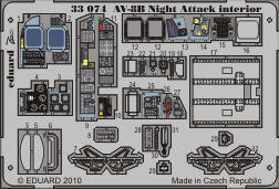 Detailset AV8B Night Attack Harrier Interior self adhesive (Trumpeter) E33-074