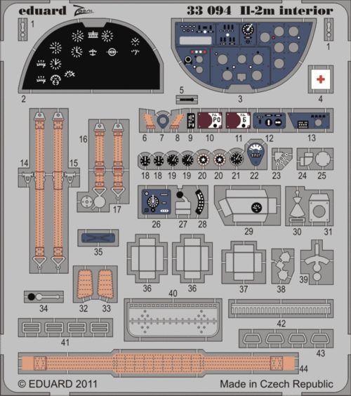 Detailset Ilyushin IL2m Interior Self Adhesoive (Hobby Boss) E33-094