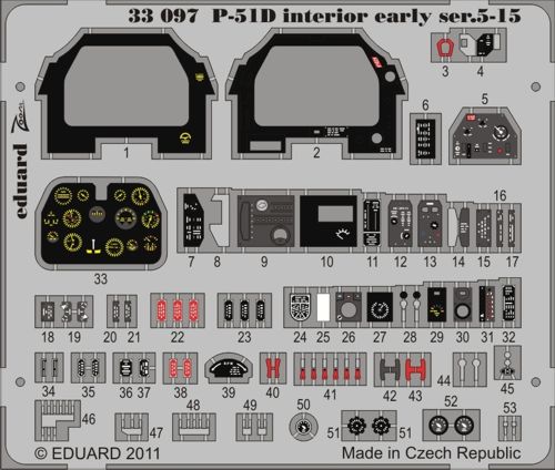 Detailset P51D-5/15 Mustang Interior Self Adhesive (Dragon)  E33-097