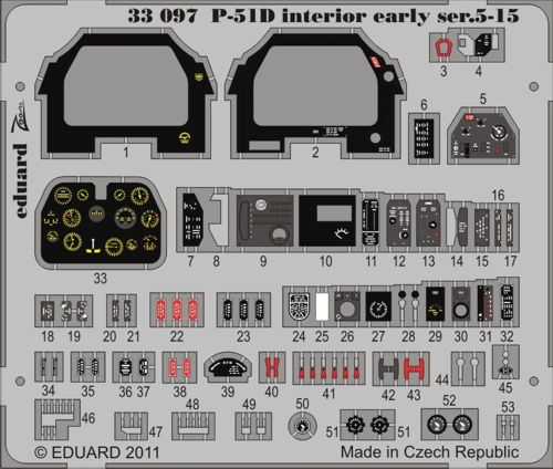 Detailset P51D-5/15 Mustang Interior Self Adhesive (Dragon) E33-097