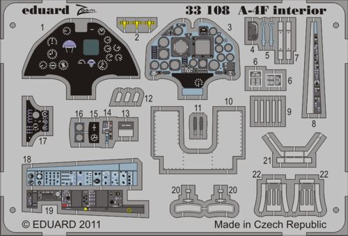Detailset A4F Skyhawk Interior Self Adhesive (Hobby boss) E33-108