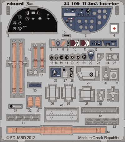 Detailset Ilyushin IL2m3 Interior self adhesive (Hobby Boss)  E33-109