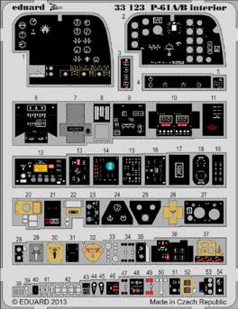 Detailset P61A/B Black Widow Interior Self adhesive (Hobby Boss)  E33-123