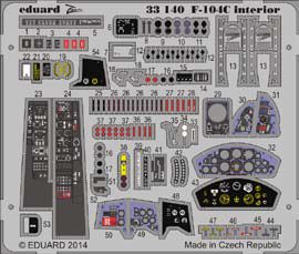 Detailset Lockheed F104C Starfighter Interior Self adhesive (Italeri)  E33-140