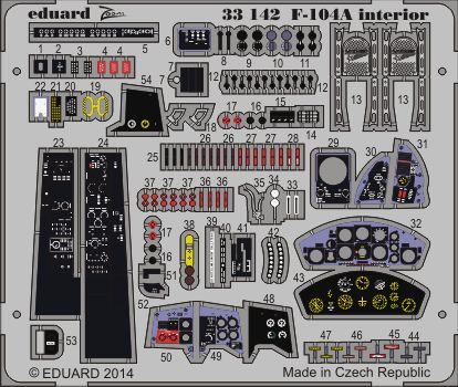 Detailset F104A Starfighter Interior self Adhesive (Italeri)  E33-142