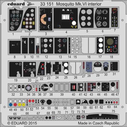 Detailset De Havilland Mosquito MK VI Interior (Tamiya)  E33-151