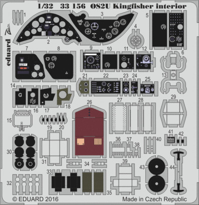 Detailset OS2U Kingfisher Interior (Kitty hawk) E33-156