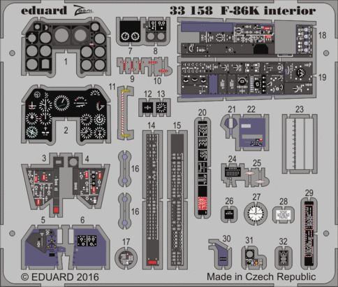 Detailset F86K Sabredog Interior (Kitty hawk)  E33-158