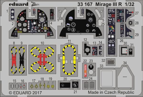 Detailset Mirage IIIR (Italeri) E33-167