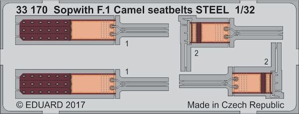 Detailset Sopwith F1 Camel seatbelts (Wingnut Wings)  E33-170