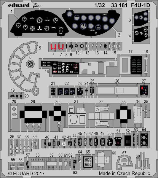 Detailset F4U-1D Corsair Interior) (Tamiya)  E33-181