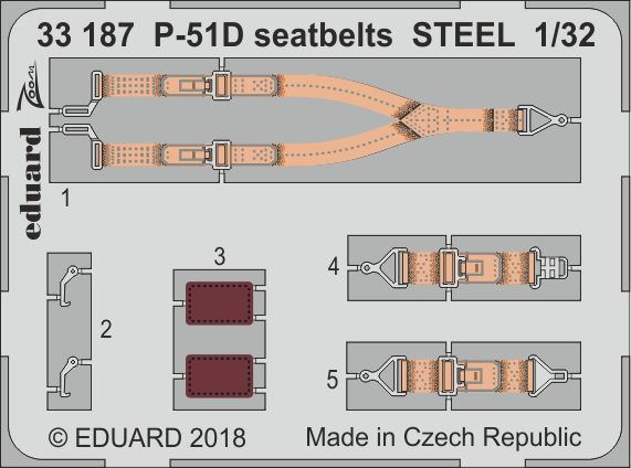 Detailset P51D-5 Mustang Seatbelts (Revell)  E33-187