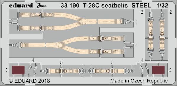 Detailset T28C Trojan Seatbelts - Steel- (Kitty Hawk)  E33-190