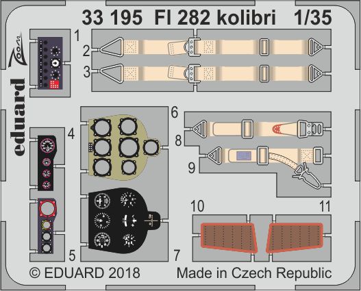 Detailset Flettner Kl282 Kolibri Seatbelts -steel- (Miniart)  E33-195