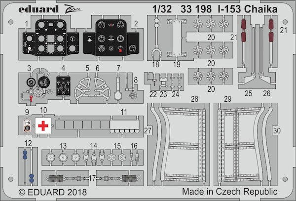 Detailset Polikarpov I-153 Chaika Interior (ICM)  E33-198