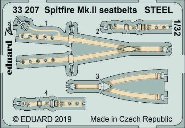 Detailset Spitfire MKII Seatbelts (Revell) E33-207