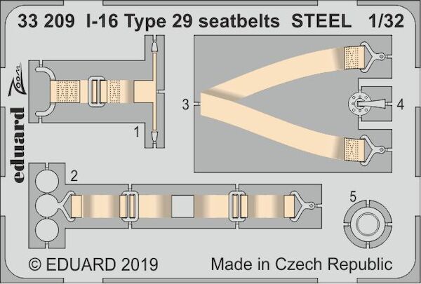Detailset  Polikarpov I16 Rata Type 29 Seatbelts (ICM/Revell/Hasegawa)  E33-209