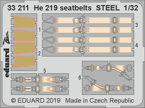 Detailset  Heinkel He219  Seatbelts (Revell)  E33-211