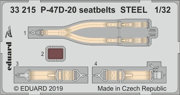Detailset P47D-20 Thunderbolt Seatbelts -steel- (Trumpeter)  E33-215