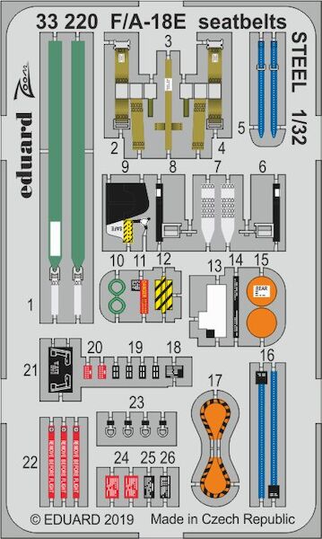 Detailset F/A18E Super Hornet Seatbelts - Steel- (Revell) E33-220