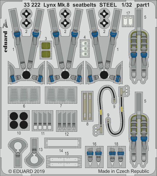 Detailset Westland Lynx MK8 Seatbelts (Revell)  E33-222