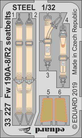 Detailset Focke wulf FW190A-8/R2 Seatbelts (Revell)  E33-227