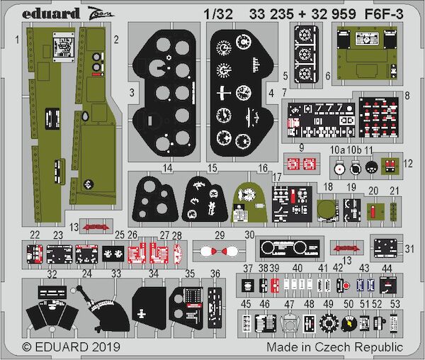 Detailset Grumman F6F-3 Hellcat Interior (Trumpeter)  E33-235