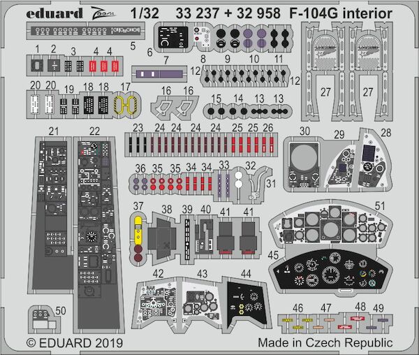 Detailset F104G Starfighter Interior (Italeri)  E33-237
