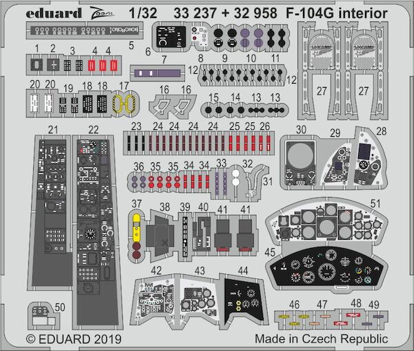 Detailset F104G Starfighter Interior (Italeri) E33-237