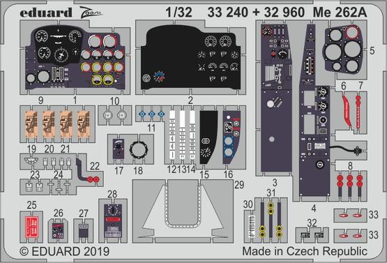 Detailset Messerschmitt Me262A Interior (Revell) E33-240