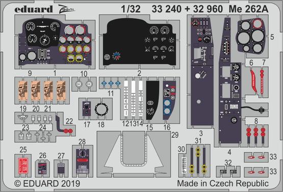 Detailset Messerschmitt Me262A Interior (Revell)  E33-240