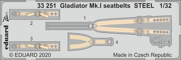 Detailset Gloster Gladiator MKI Seatbelts (Roden)  E33-251