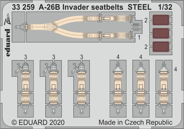 Detail set A26B Invader Seatbelts (Hobby Boss)  E33-259