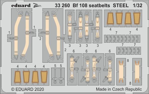 Detail set Messerschmitt BF108B Seatbelts (Eduard - Weekend) E33-260
